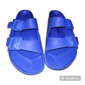 Blue Birkenstock Arizona Slide